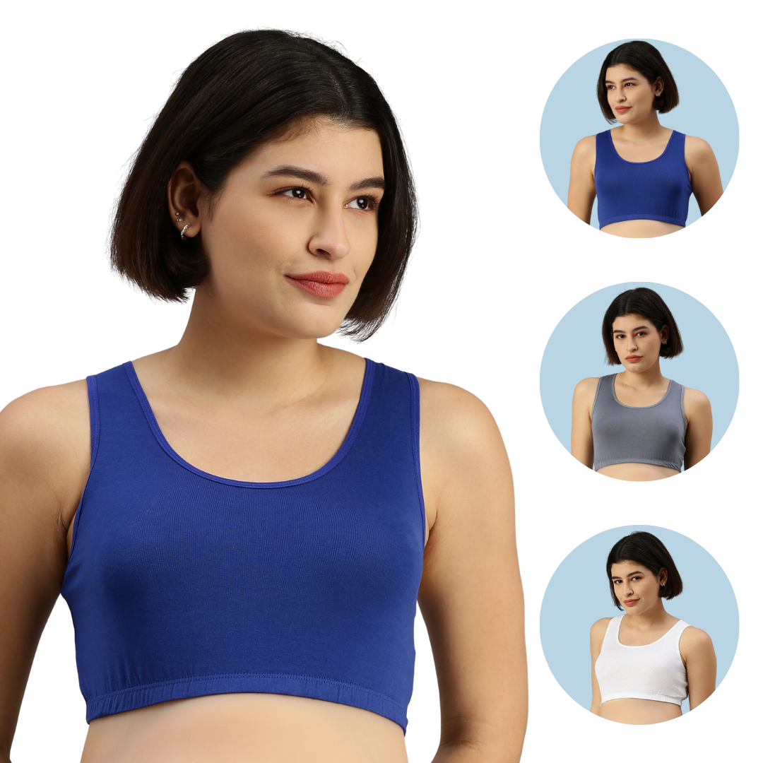 Pregnancy Bra Royal blue, Grey & White