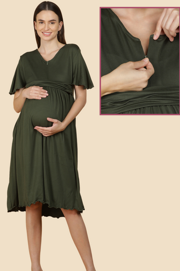 Green Knitted Feeding Dress