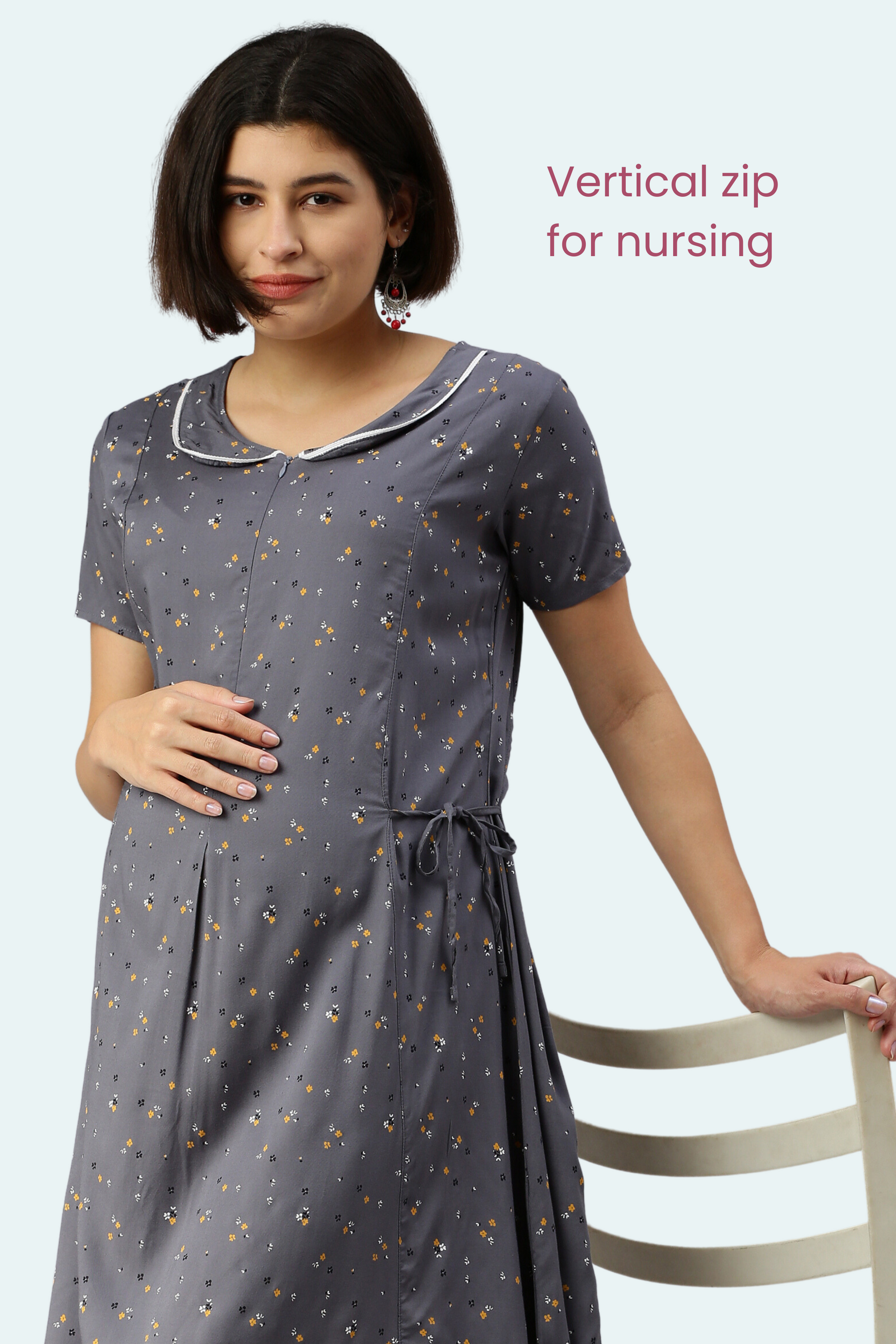 Feeding Dress With Vertical Zip