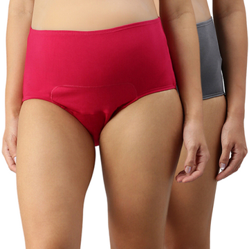 Post Delivery Period Panty Dark Pink & Steel Grey