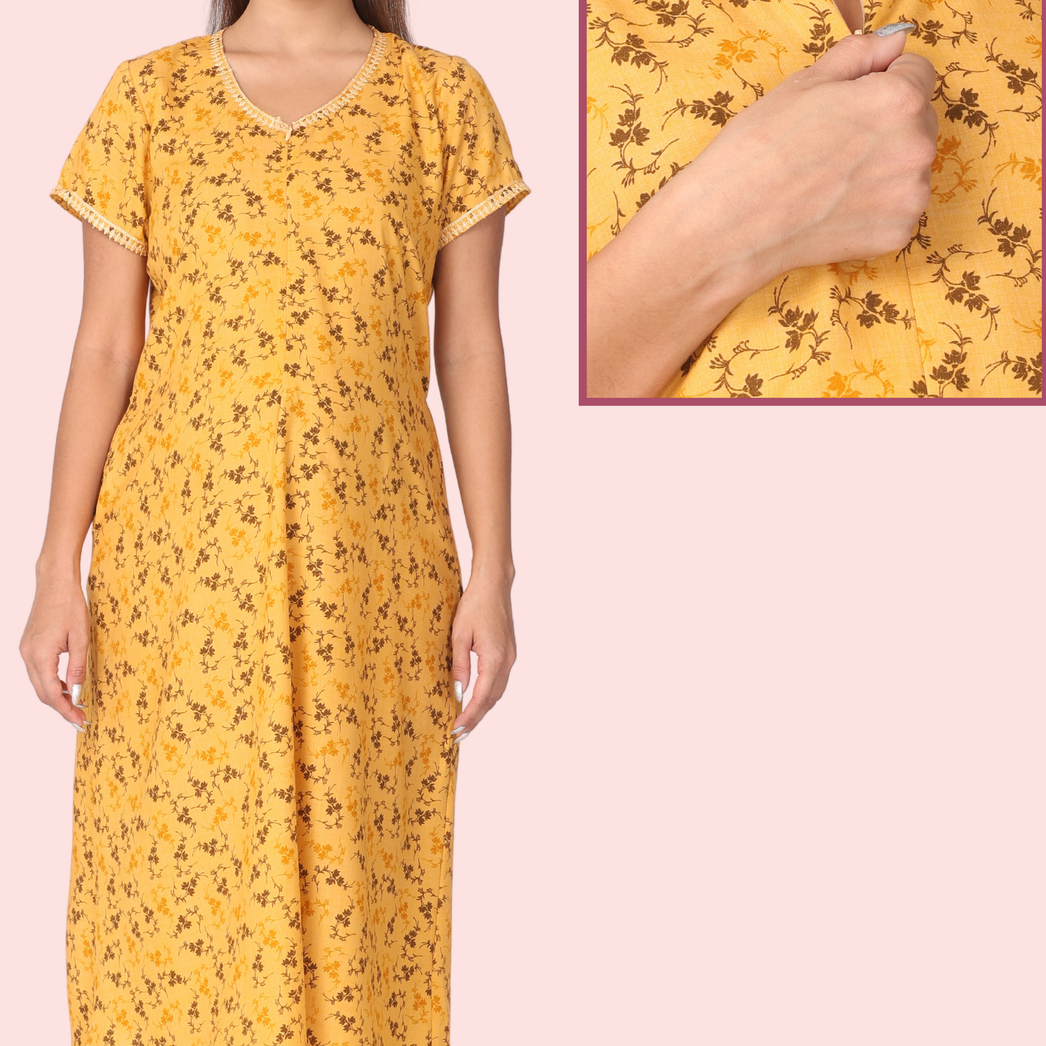 Yellow Floral Feeding Gown