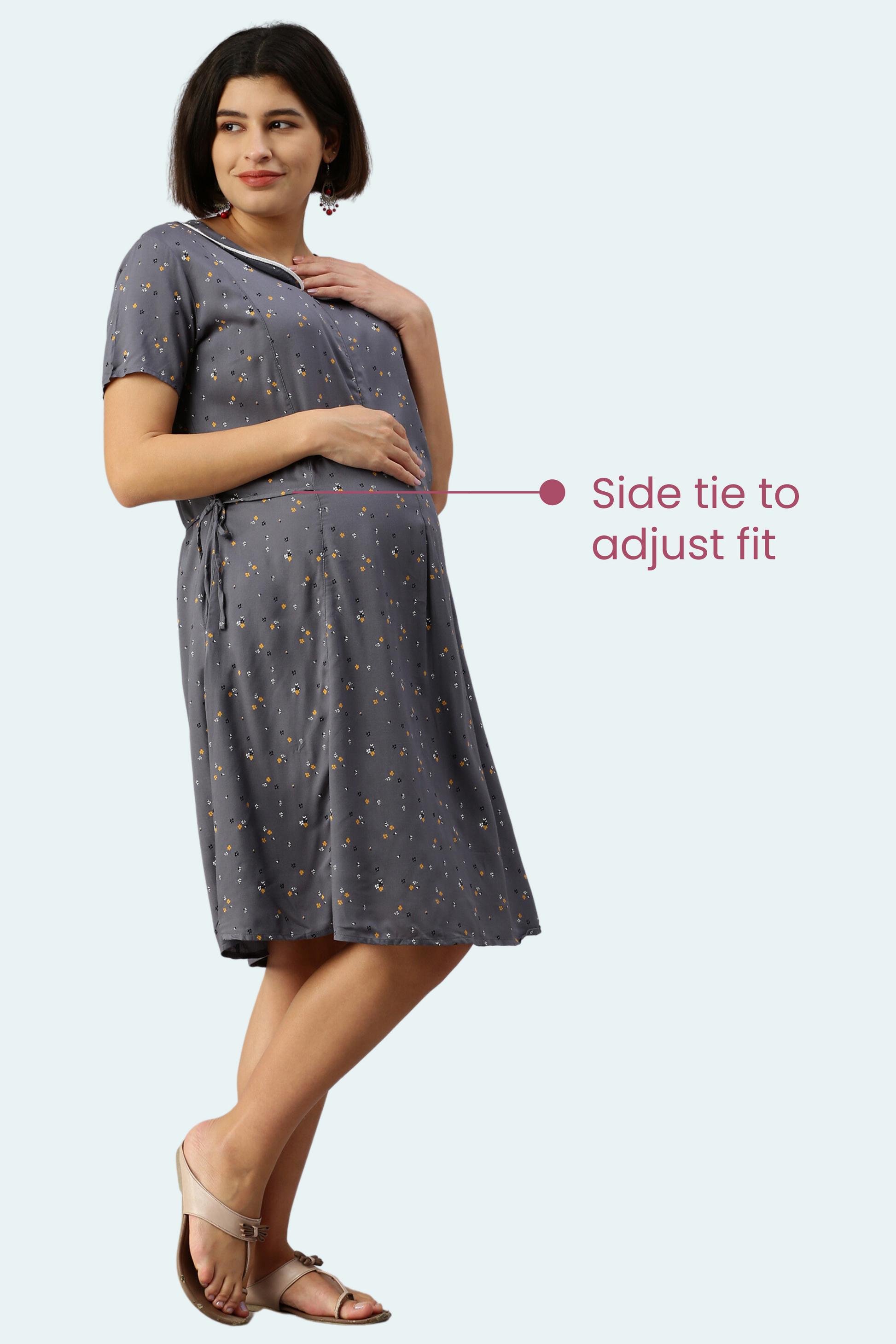 Feeding Dress With Side Tie To Adjust Fit
