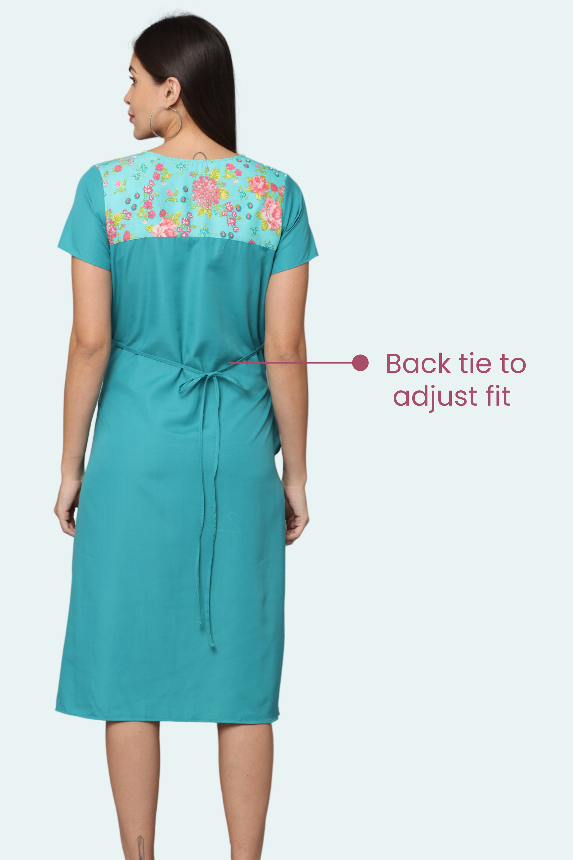 Maternity Feeding Gown Back Tie Adjustable