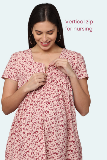 Vertical Zip Feeding Dress