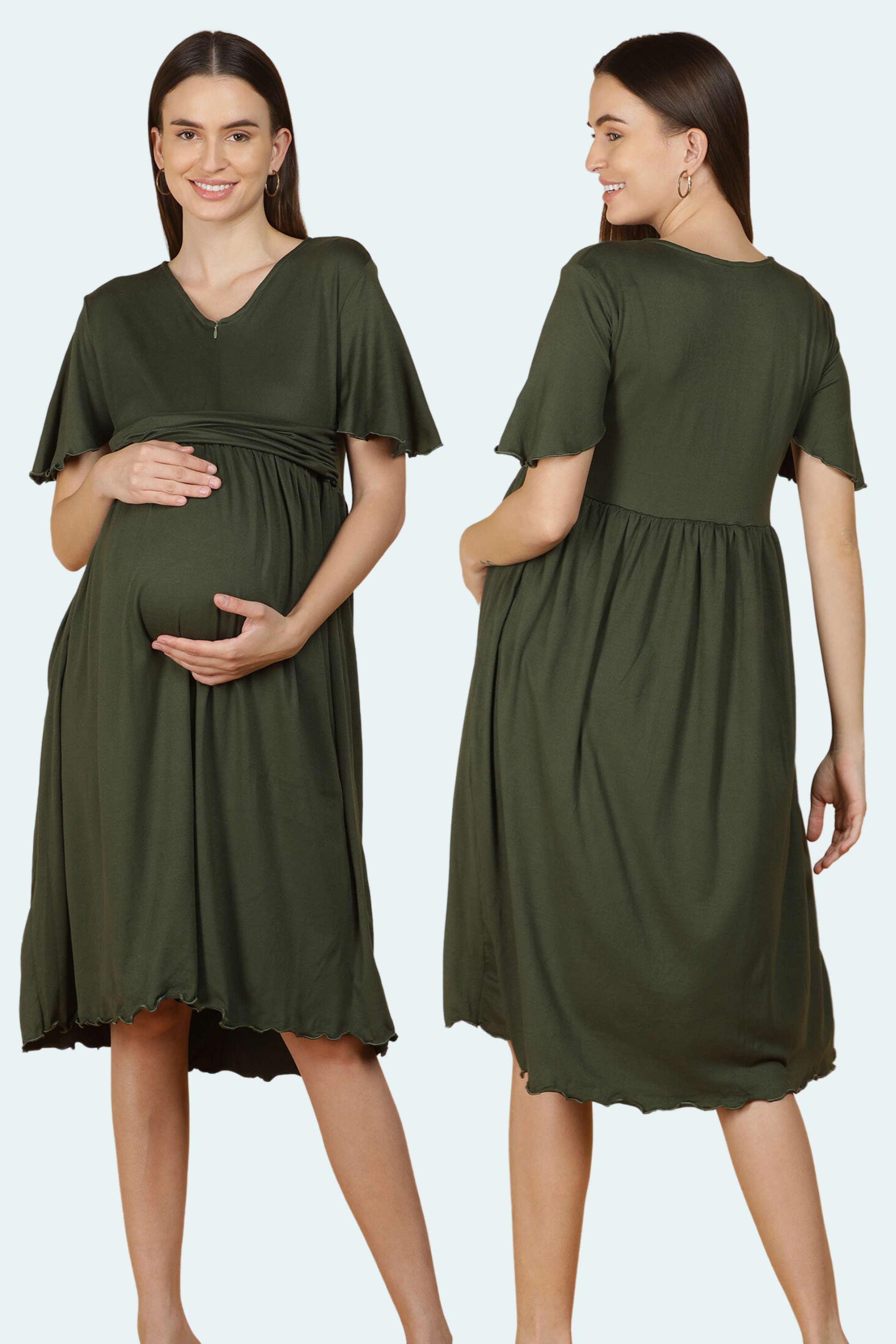 Green Knitted Feeding Dress