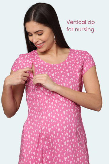 Vertical Zip Feeding Dress