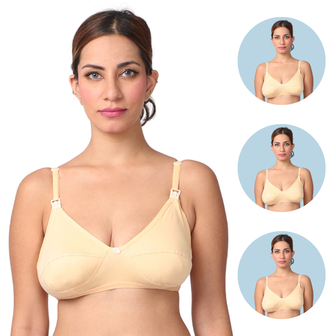 LeakProof Nursing Bra | Drop Cup | Skin Friendly & Non Plastic | Prevents  Show Of Milk Stains | Pack Of 2