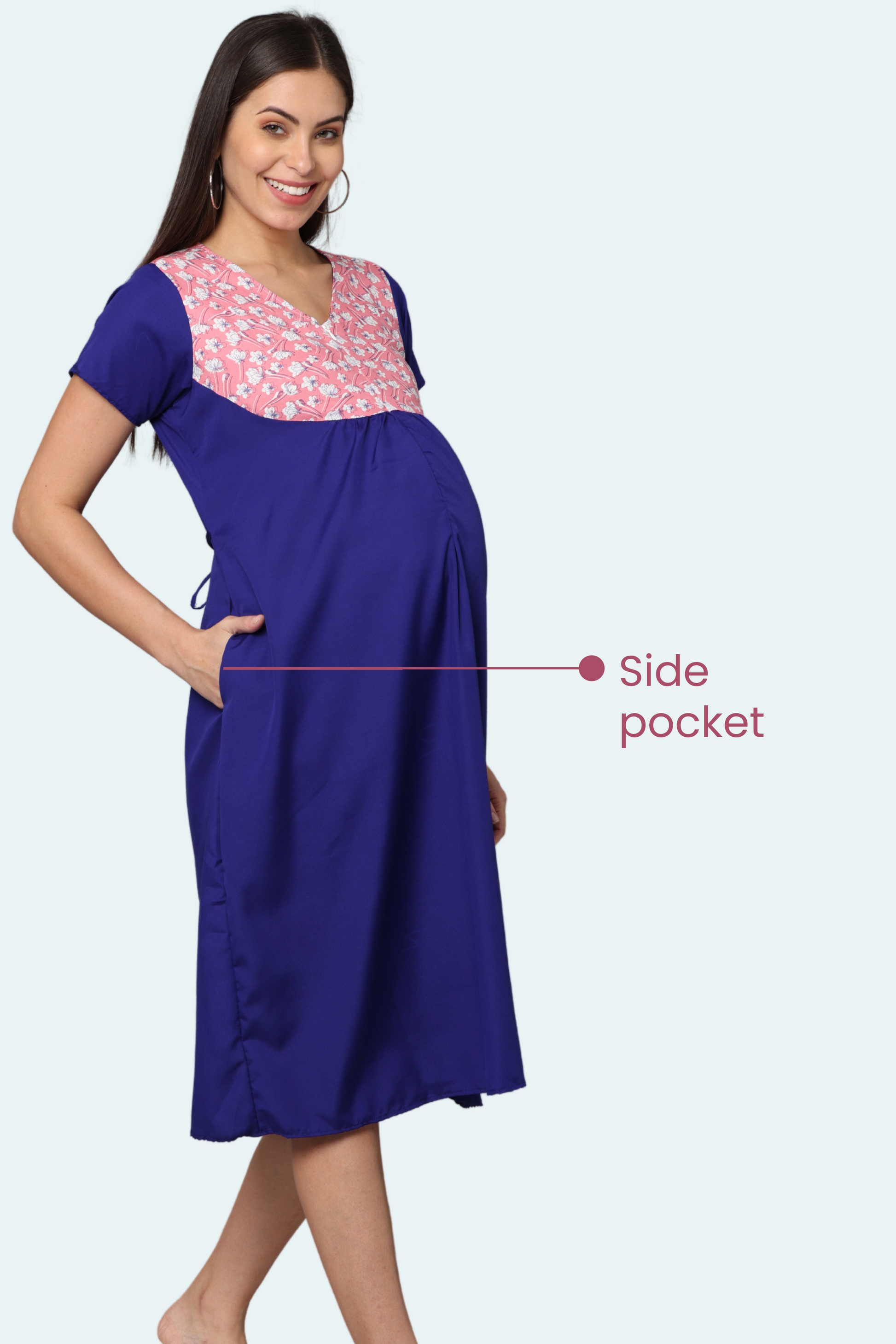 Feeding Gown With Side Pocket