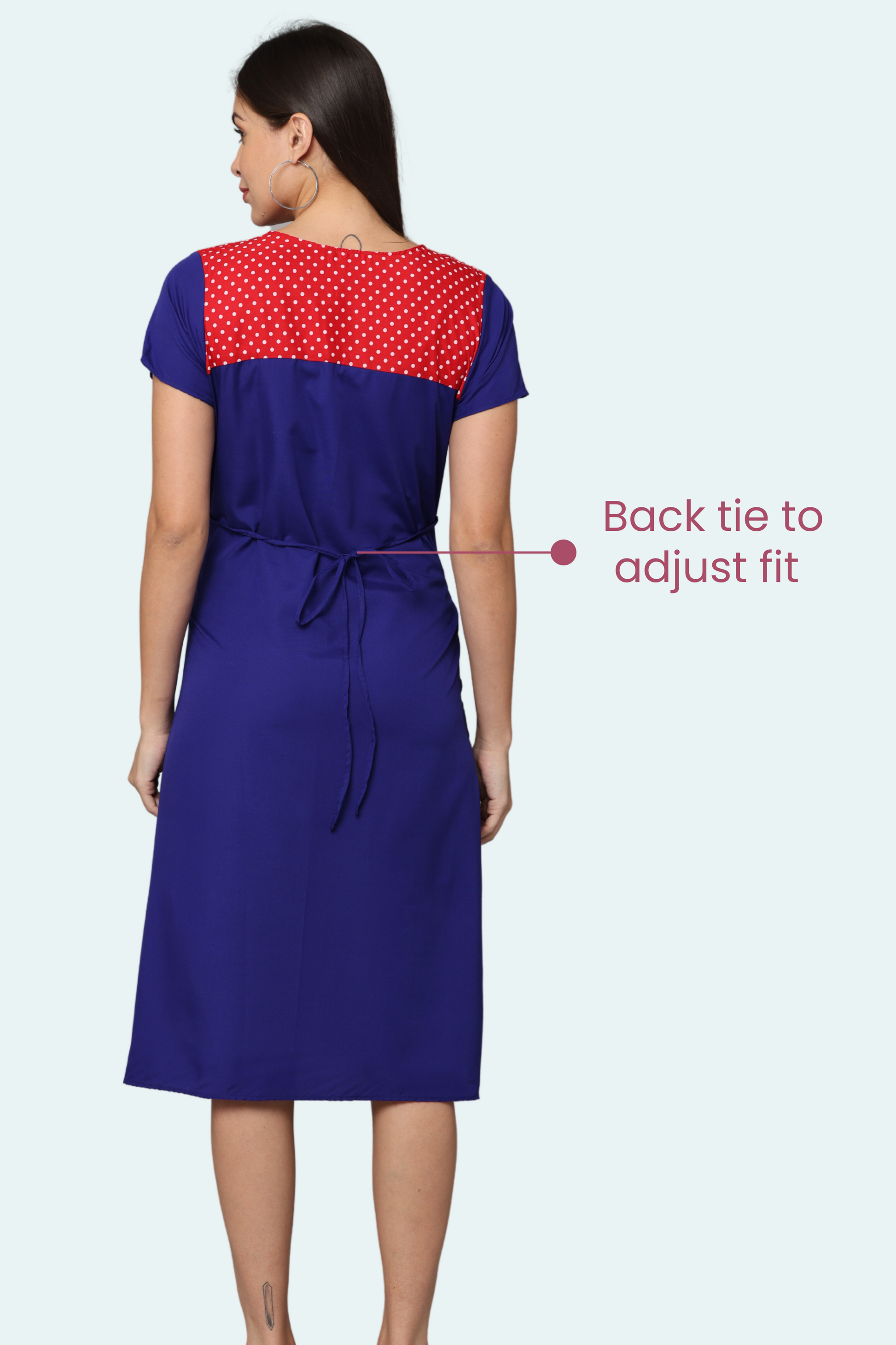 Maternity Feeding Gown Back Tie Adjustable