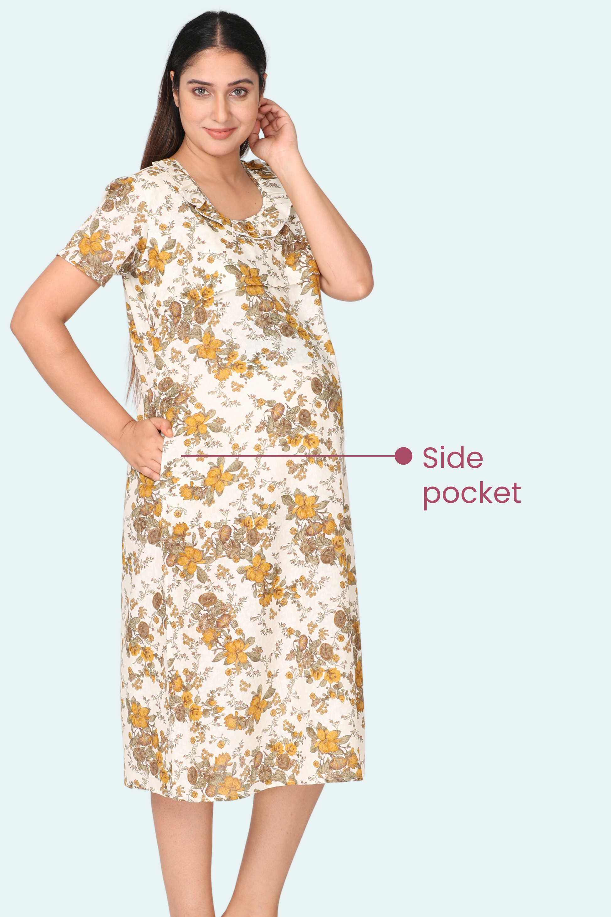Feeding Gown With Side Pocket