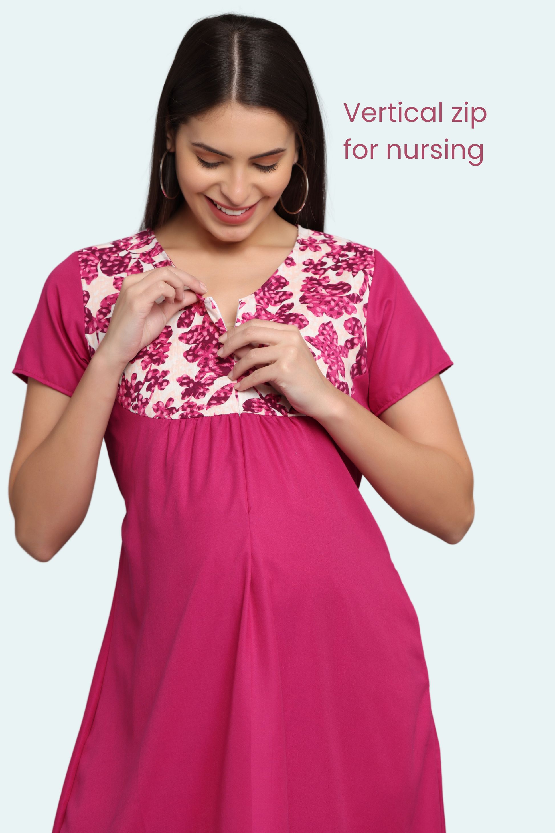 Vertical Zip Maternity Gowns