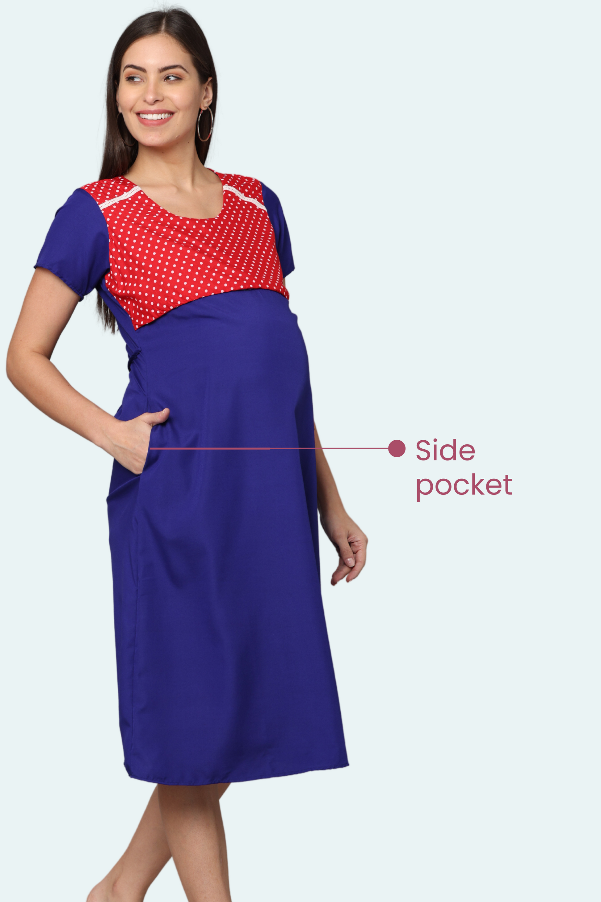 Feeding Gown With Side Pocket