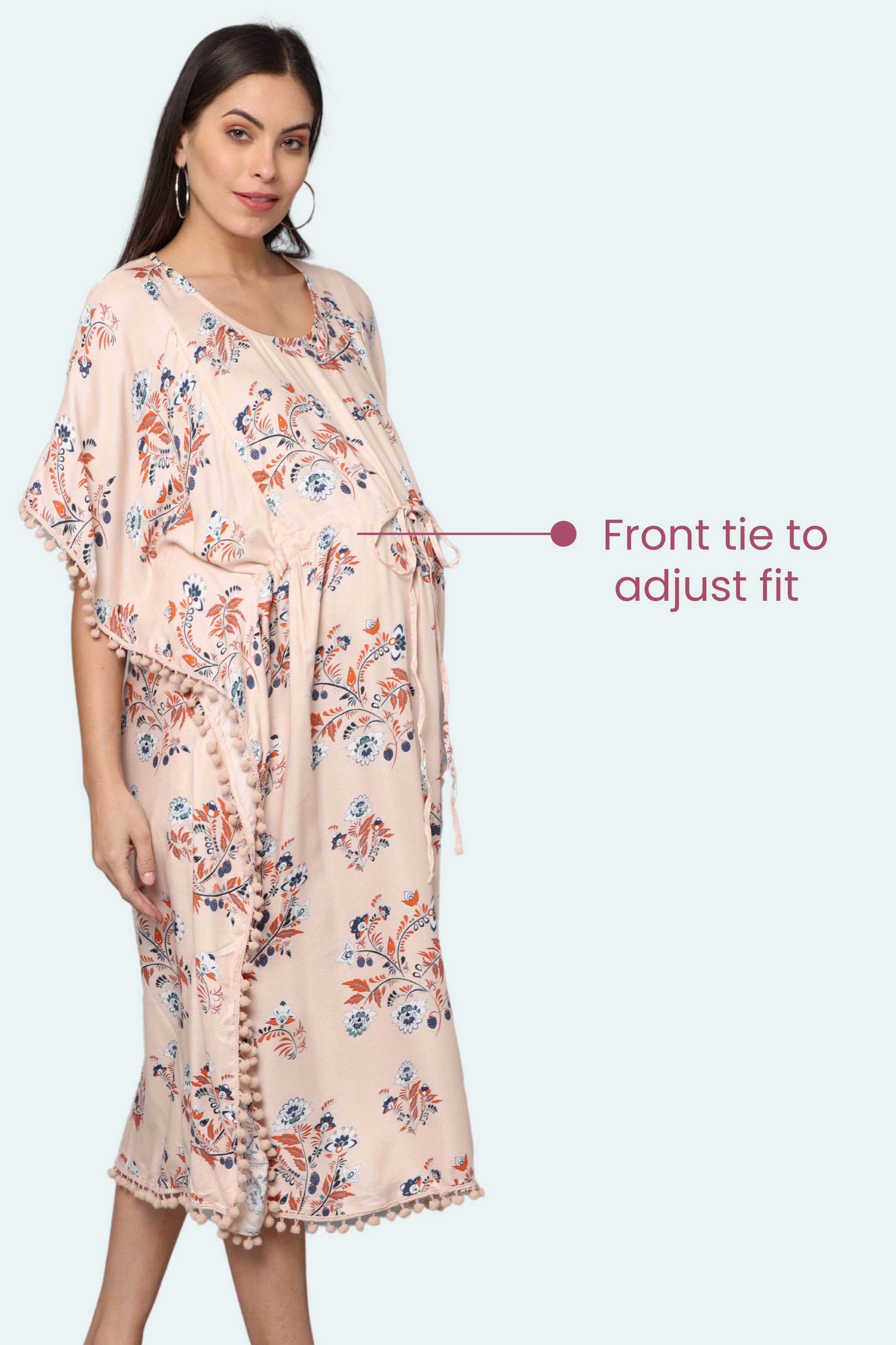 Maternity Dress With Front Tie To Adjust fit