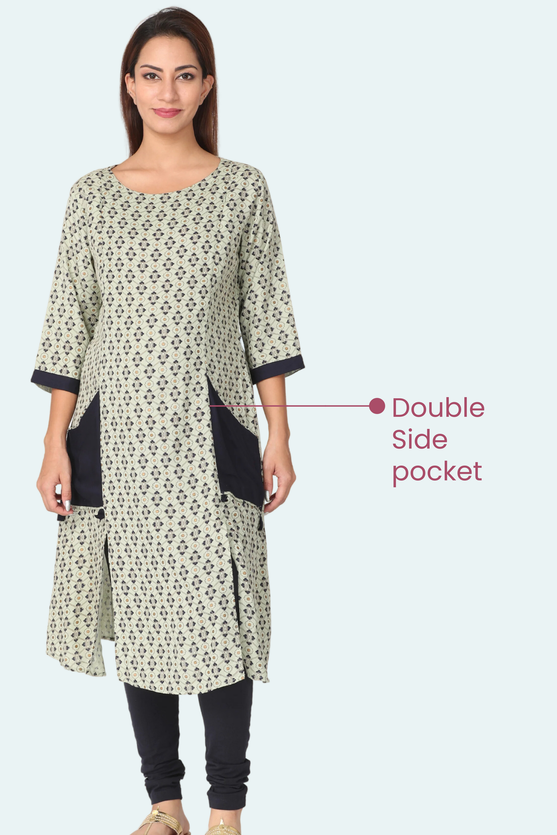 Kurti With Side Pocket