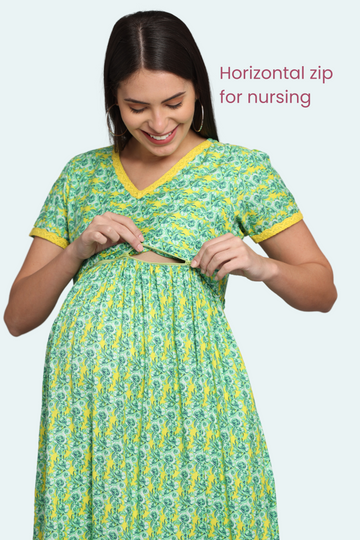 Vertical Zip Feeding Dress