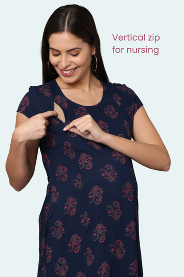 Vertical Zip Feeding Dress