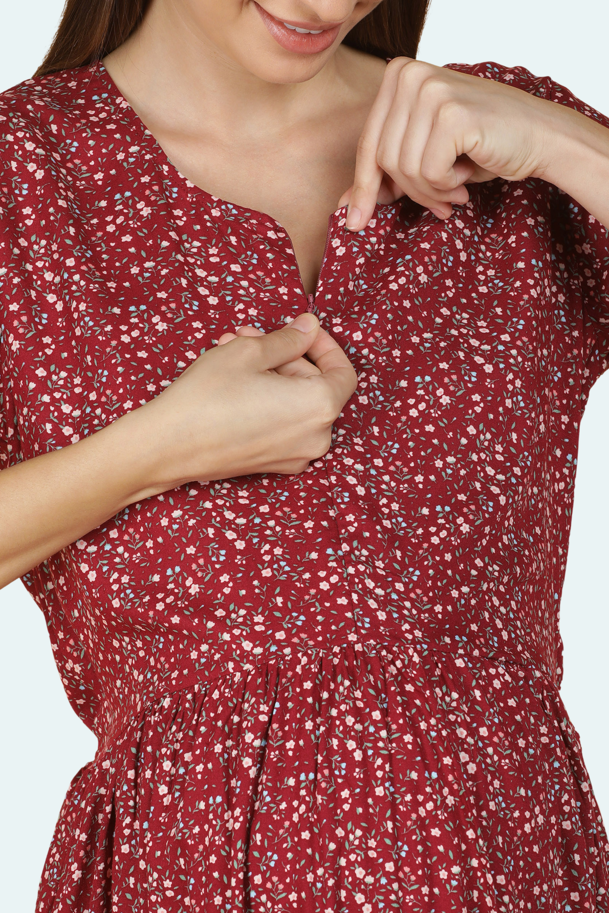 Vertical Zip Feeding Dress