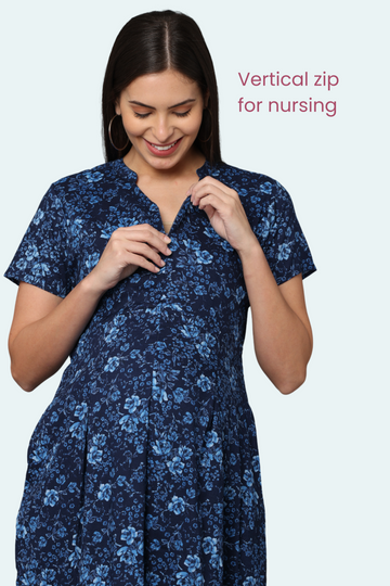 Vertical Zip Feeding Dress