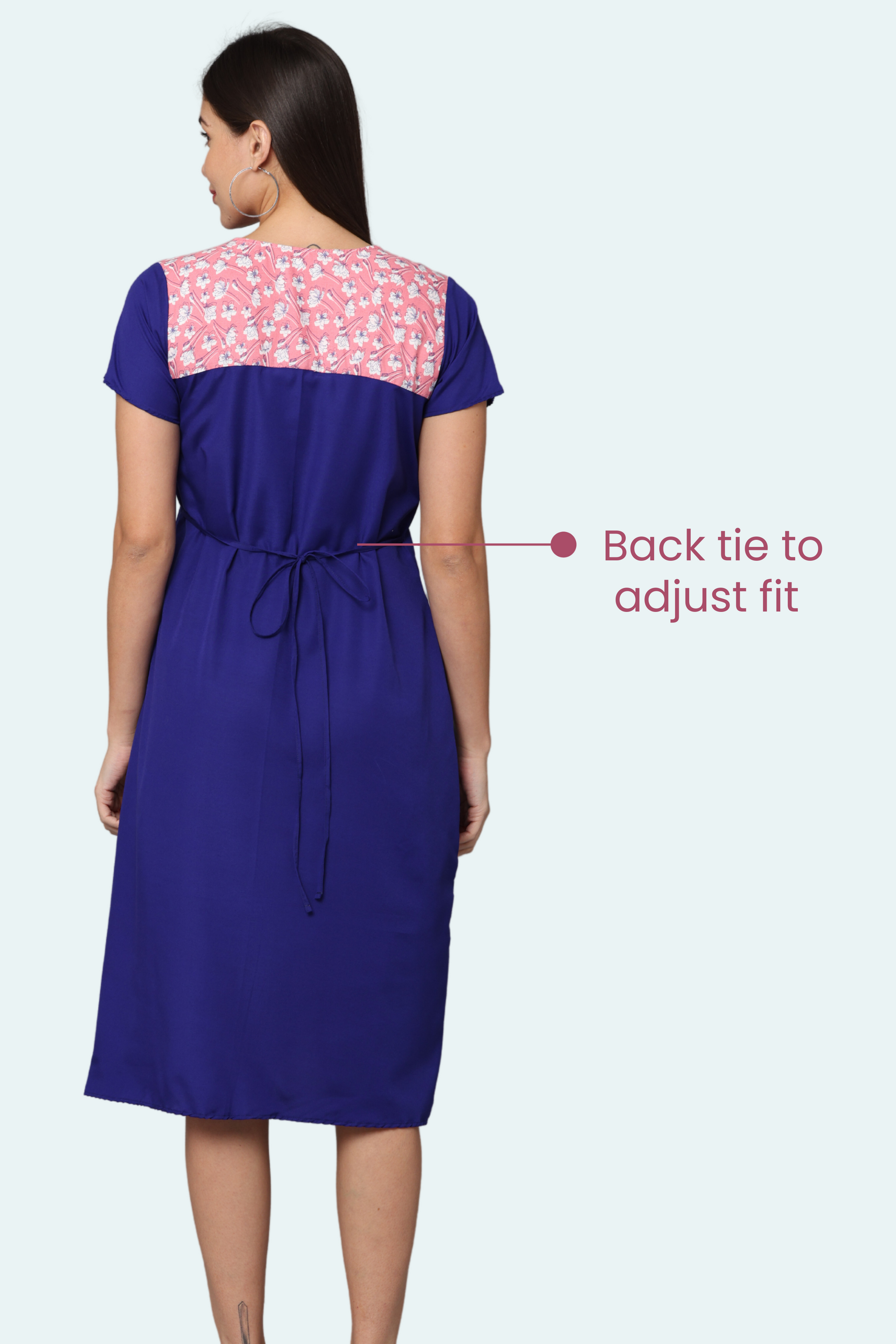 Maternity Feeding Gown Back Tie Adjustable