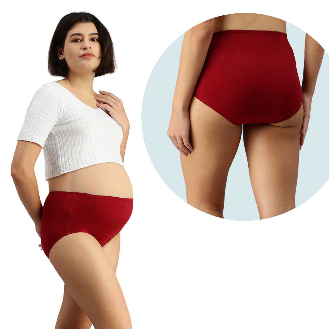 Maternity Panty With Hygiene Patch Front Back