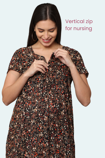Vertical Zip Feeding Dress
