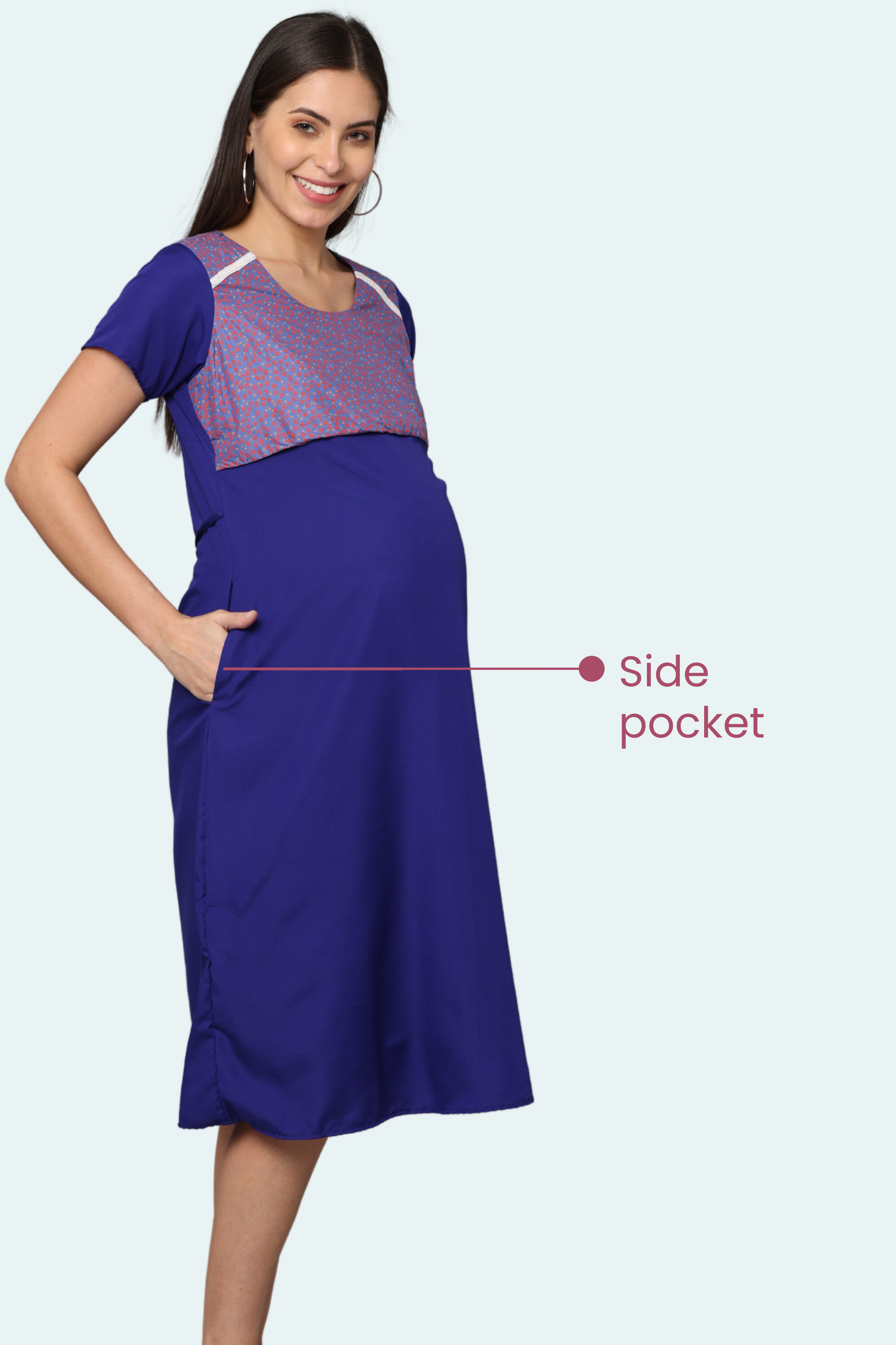 Feeding Gown With Side Pocket