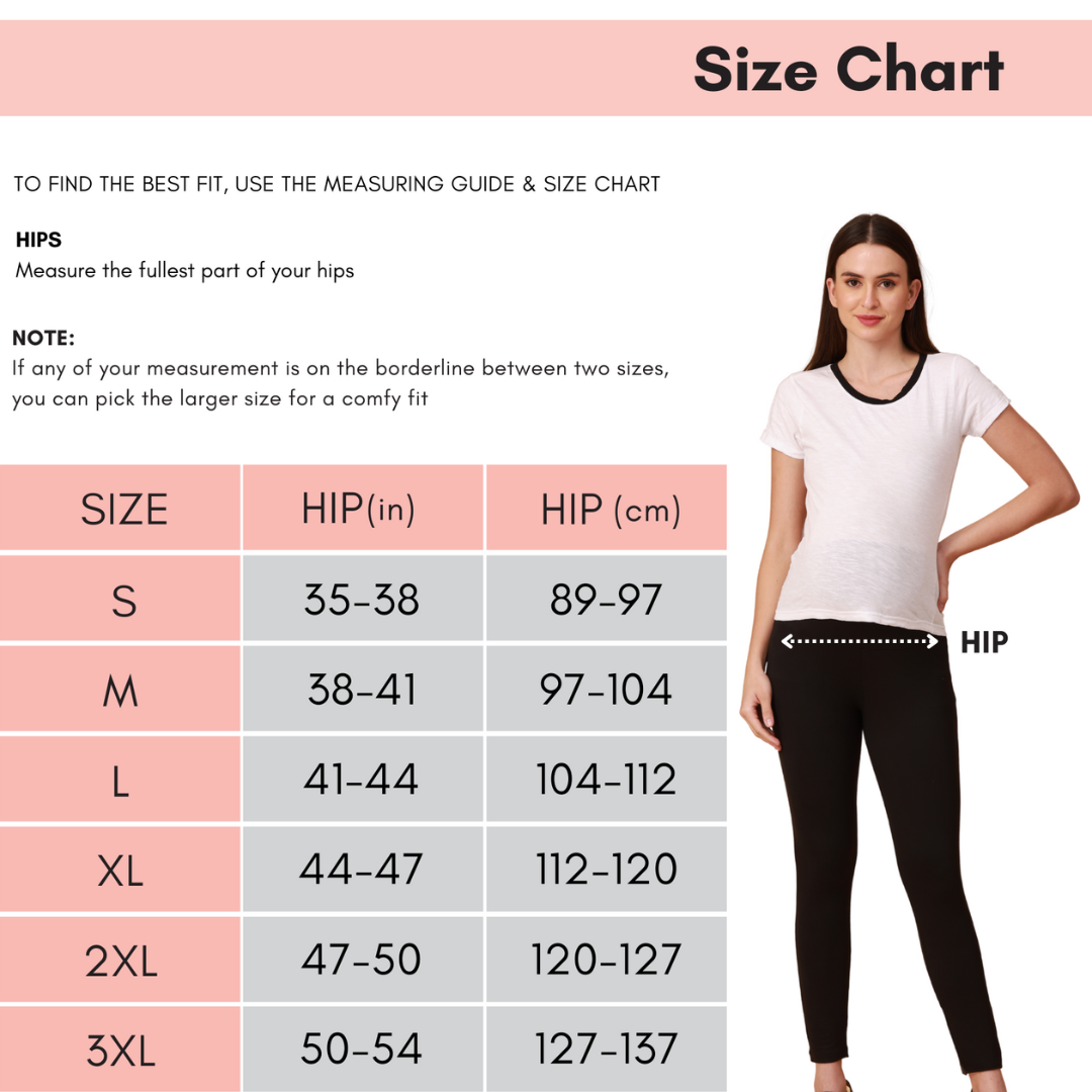 Maternity Leggings Size Chart