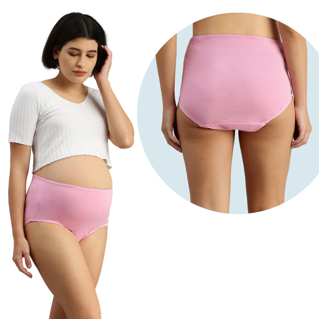 Maternity Panty With Hygiene Patch Front Back