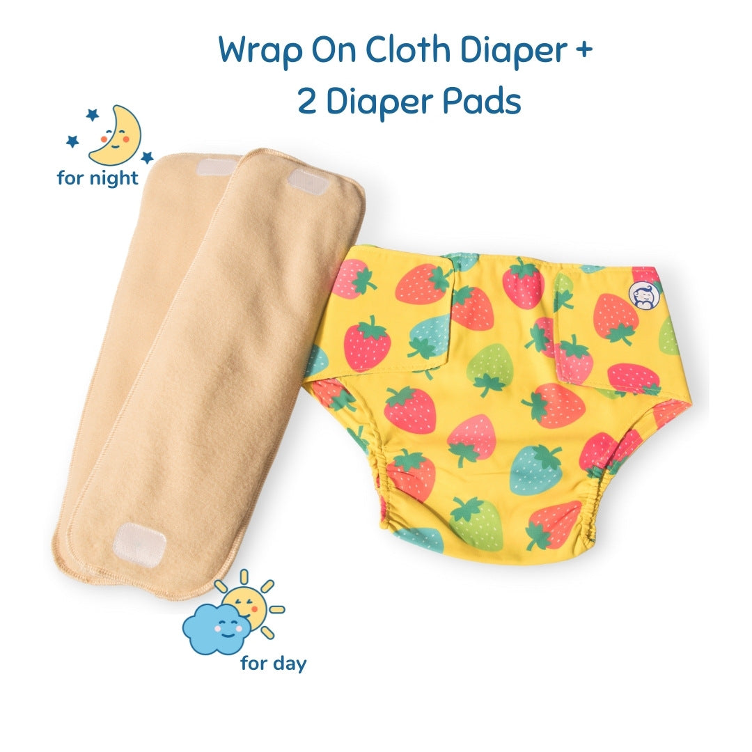 Baby Cloth Diaper With Pads Yellow