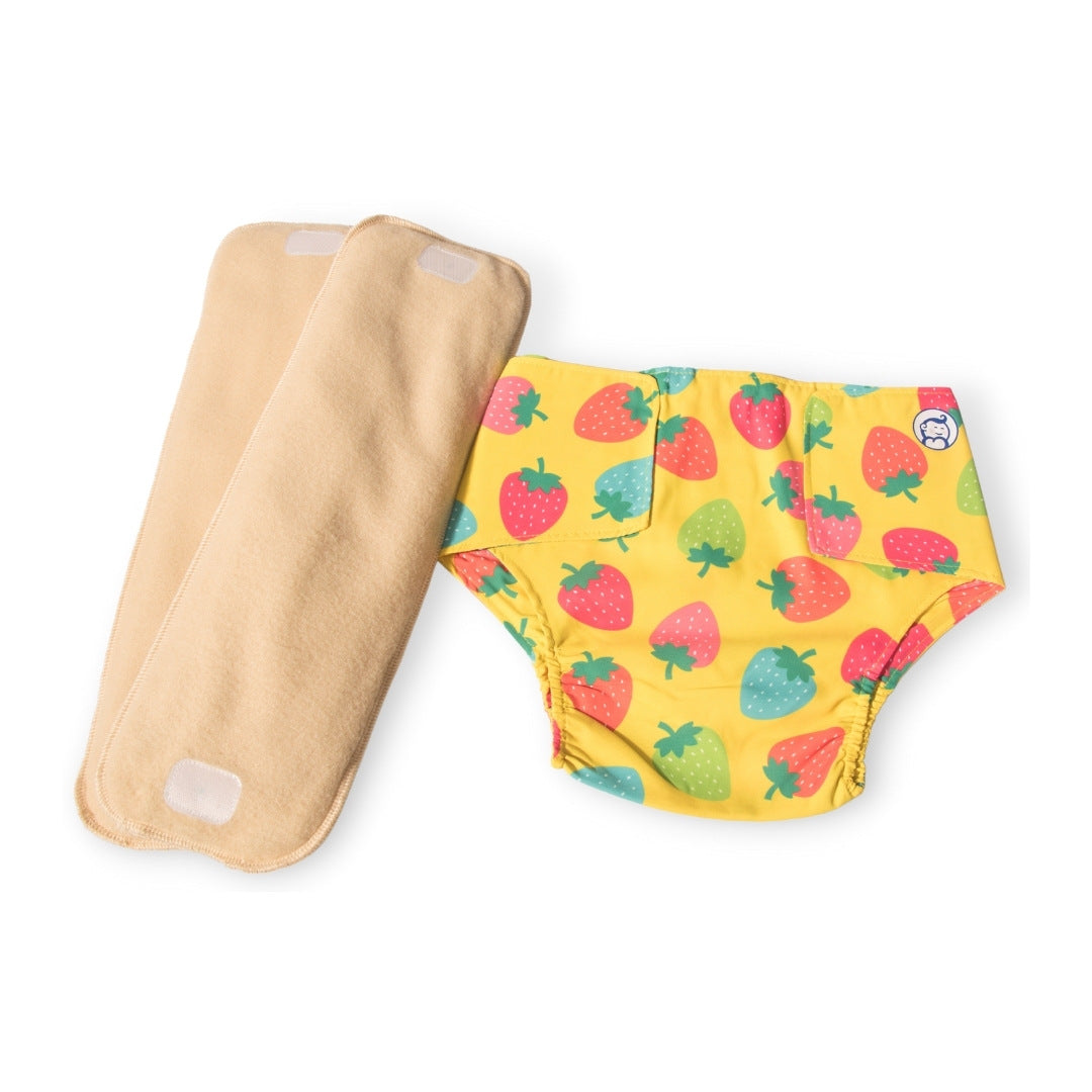 Cloth Diaper Berry Love Velcro Closure Wrap On Style With Diaper Pads Free