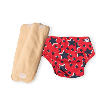 Cotton Reusable Baby Diapers Red