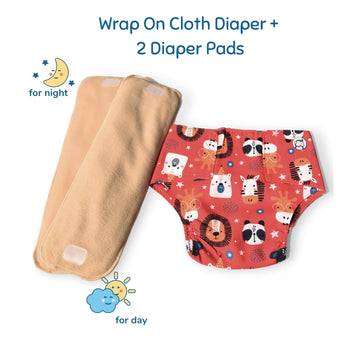 Cotton Reusable Baby Diapers With Pads Pink