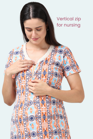 Vertical Zip Maternity Gowns