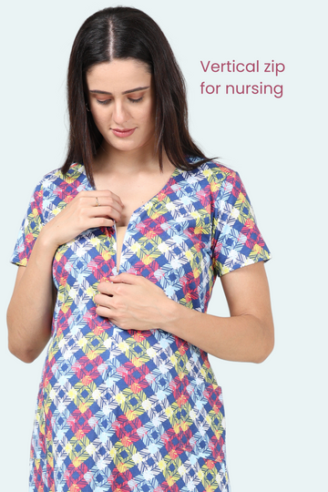 Vertical Zip Maternity Gowns