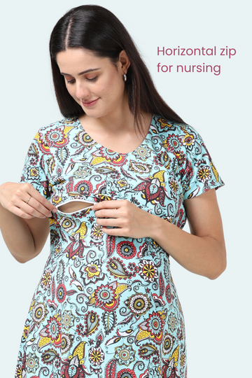 Horizontal Zip Feeding Gowns