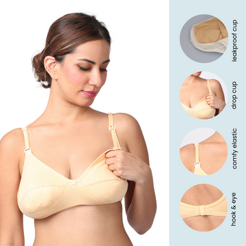 LeakProof Nursing Bra | Drop Cup | Skin Friendly & Non Plastic | Prevents Show Of Milk Stains