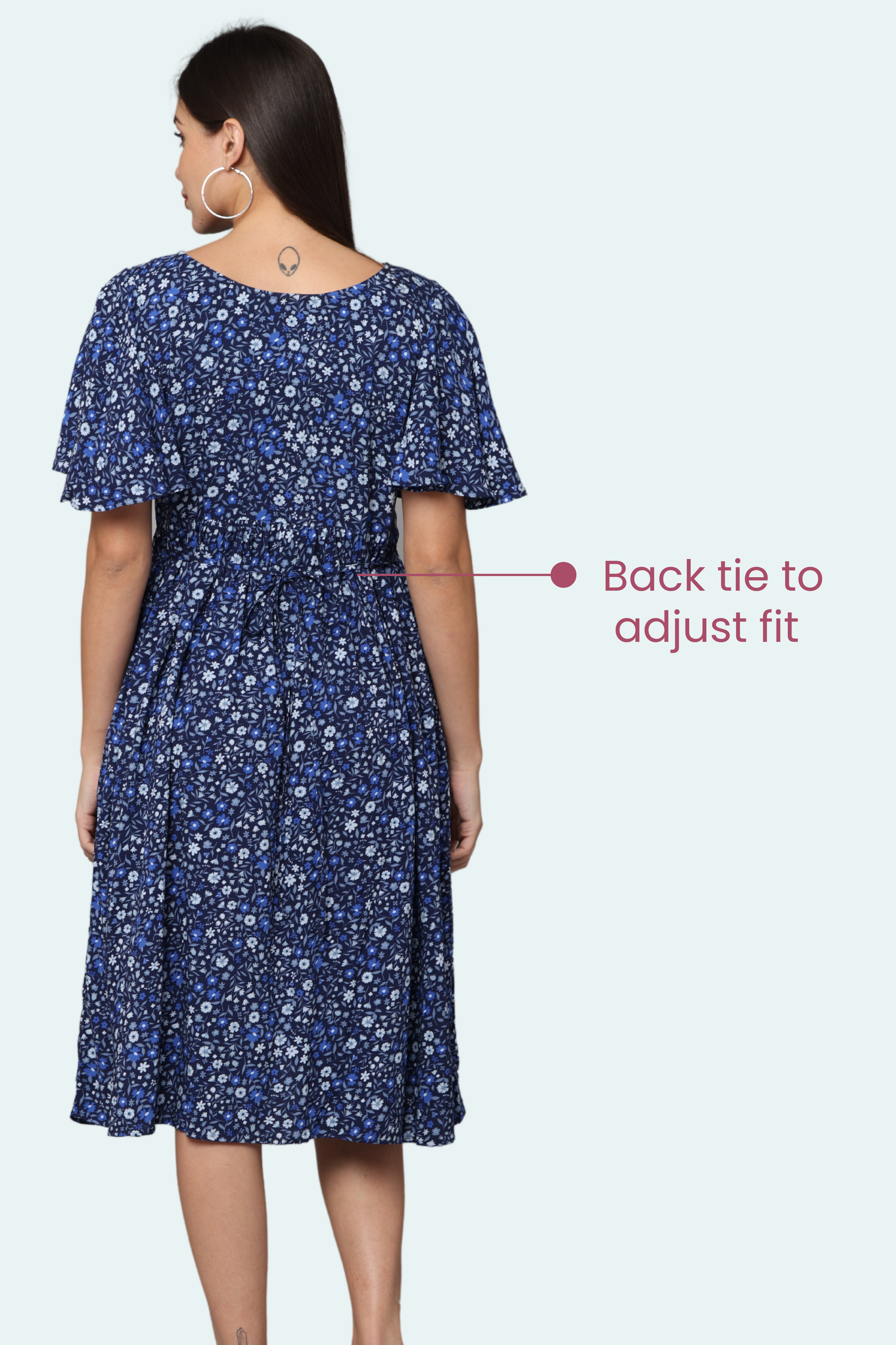 Feeding Dress Back Tie To Adjust Fit