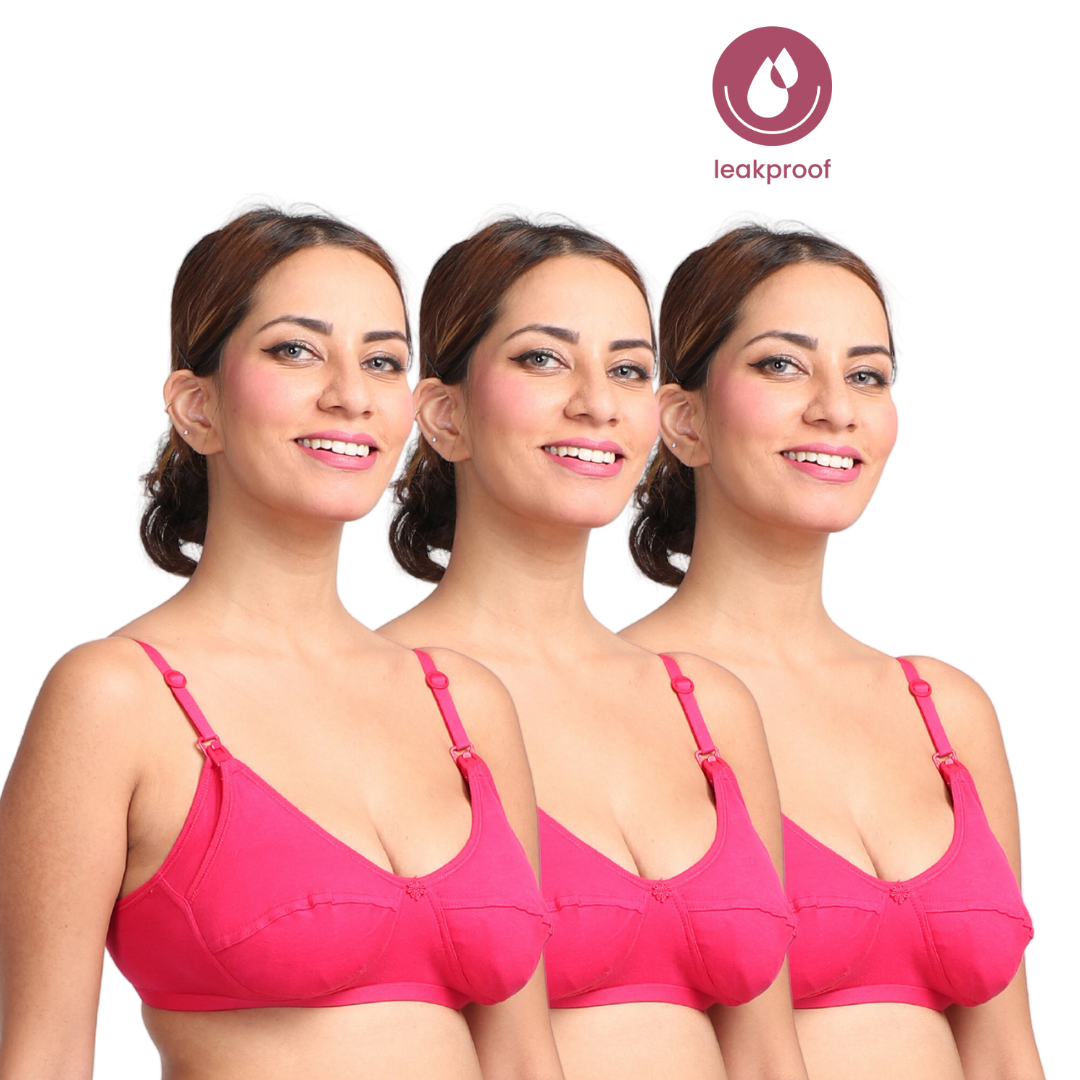 Buy Morph Maternity Pack of 2 Leakproof Nursing Bras - Dark Pink Online