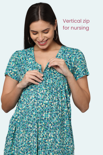 Vertical Zip Feeding Dress