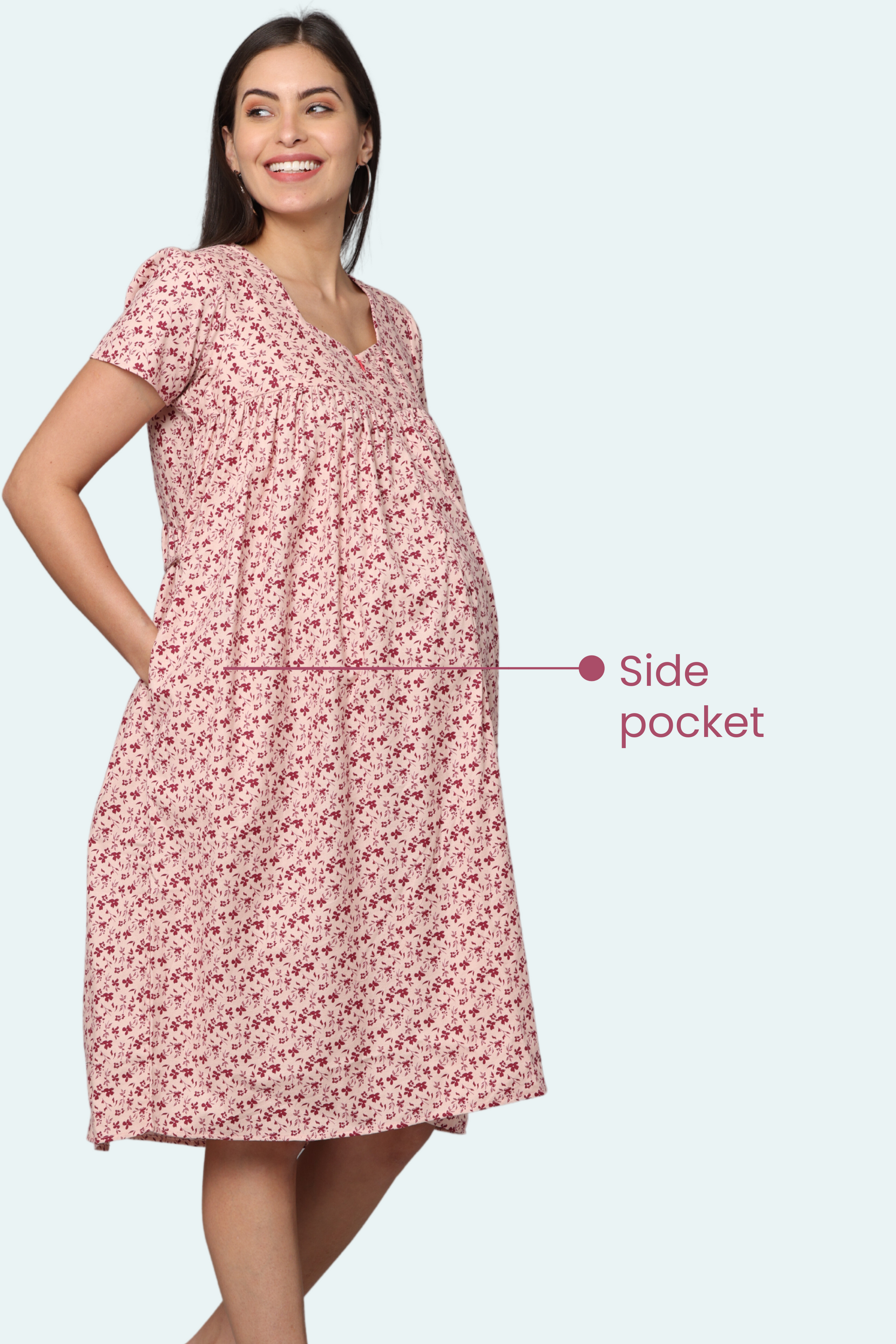 Maternity Dress With Side pocket