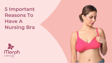 Image of a woman wearing a bra with the heading 5 important reasons to have a nursing bra