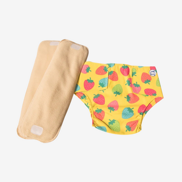 Infant Reusable Diapers | Berry Love | Velcro Closure | With 2 Diaper Pads Free