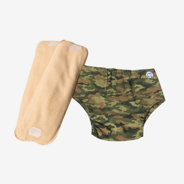 Infant Reusable Diapers | Camo Baby | Velcro Closure | With 2 Diaper Pads Free