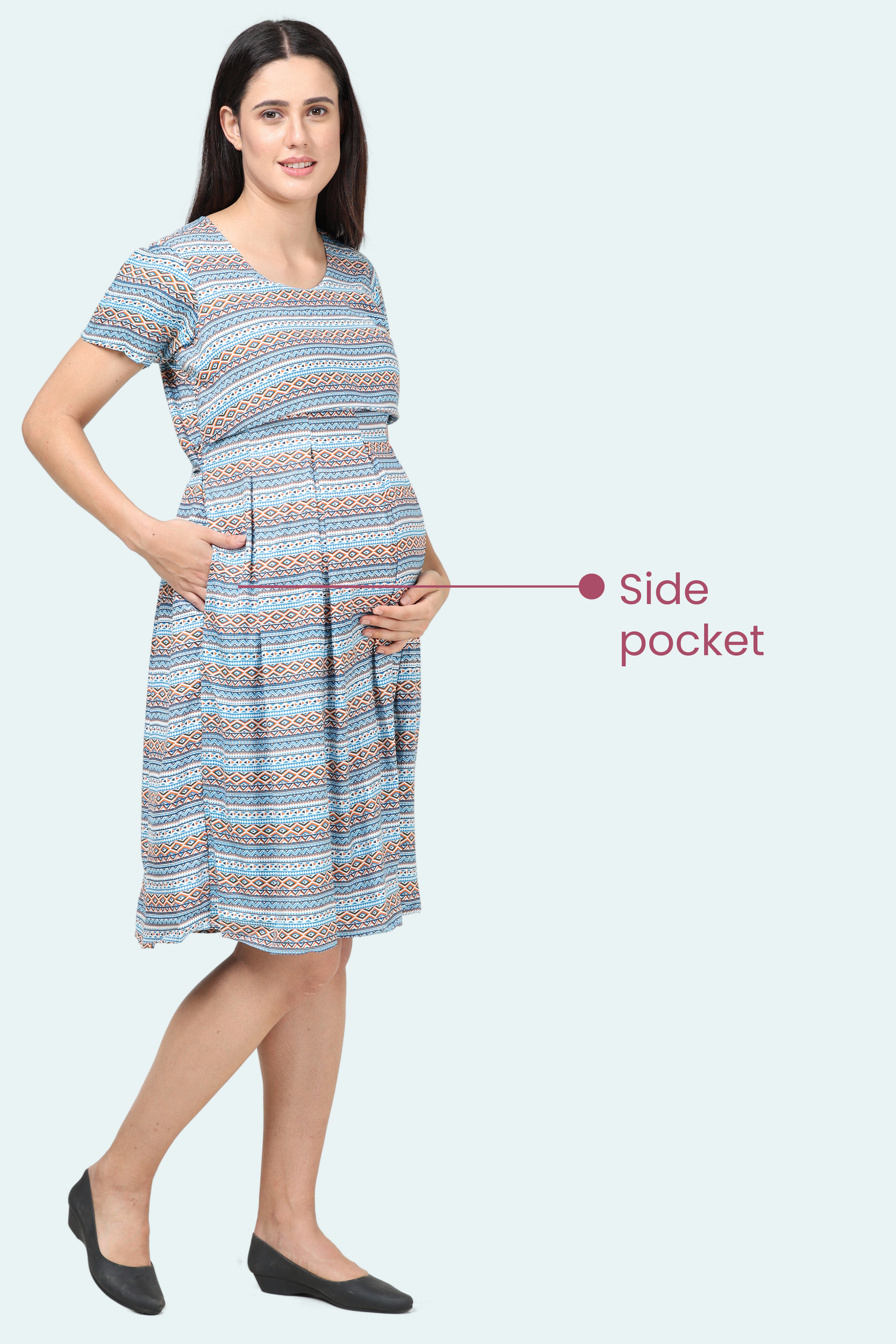 Pregnancy Dress With side Pocket