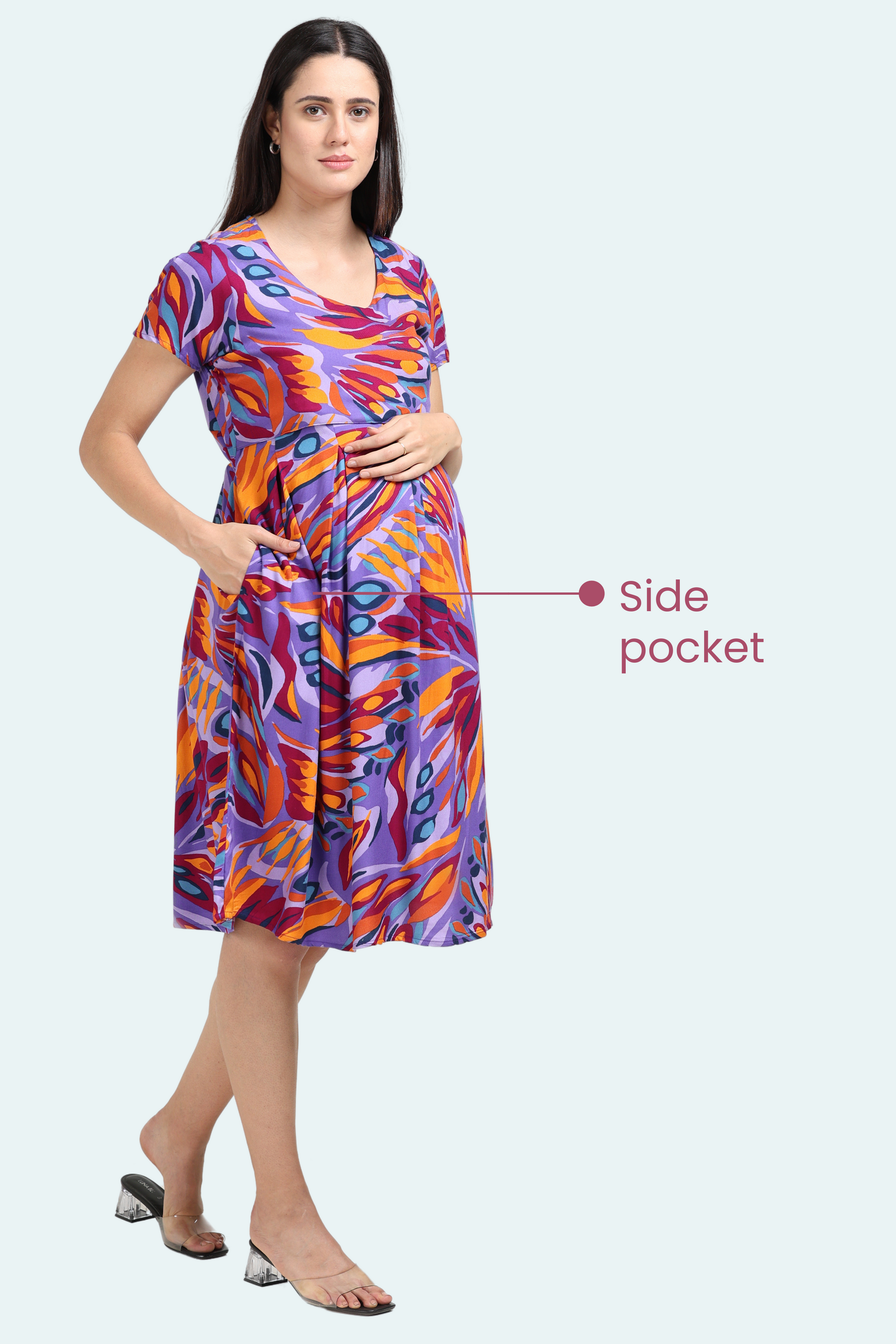 Pregnancy Dress With side Pocket