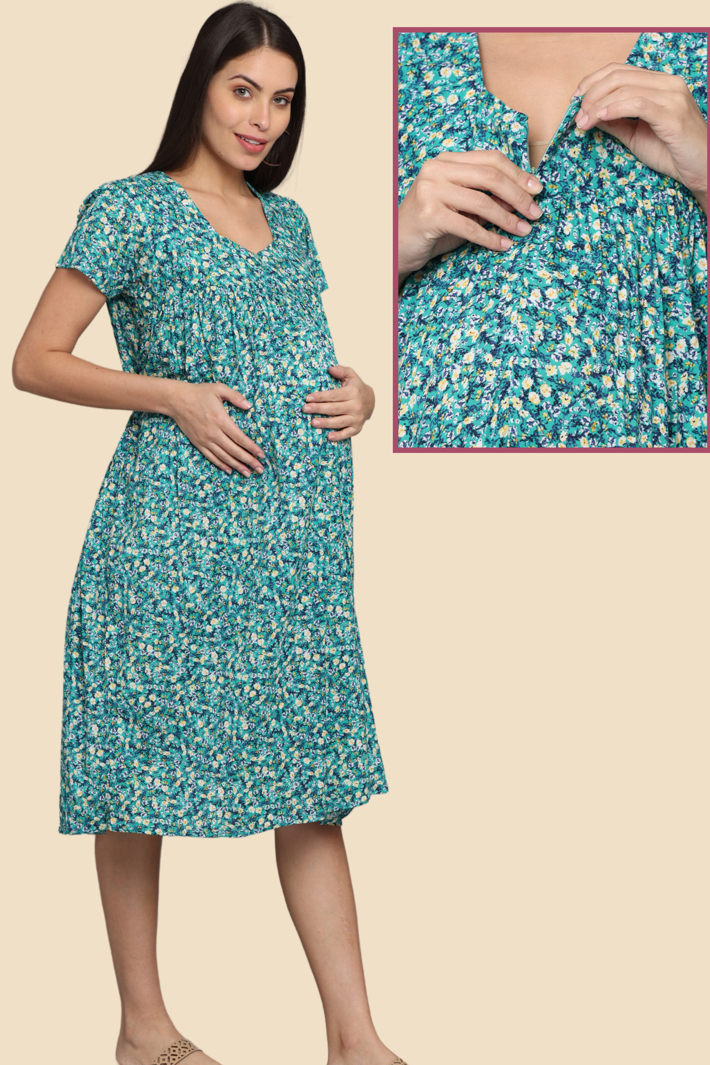 Classic Cotton Nursing Dress | Latched Mama Dresses ✔️ Perfect for summer  ✔️ Breastfeeding friendly- nursing and pumping ✔️ Multiple options in sizes  xxs- 3x ✔️ Great for babywearing... | By Latched MamaFacebook