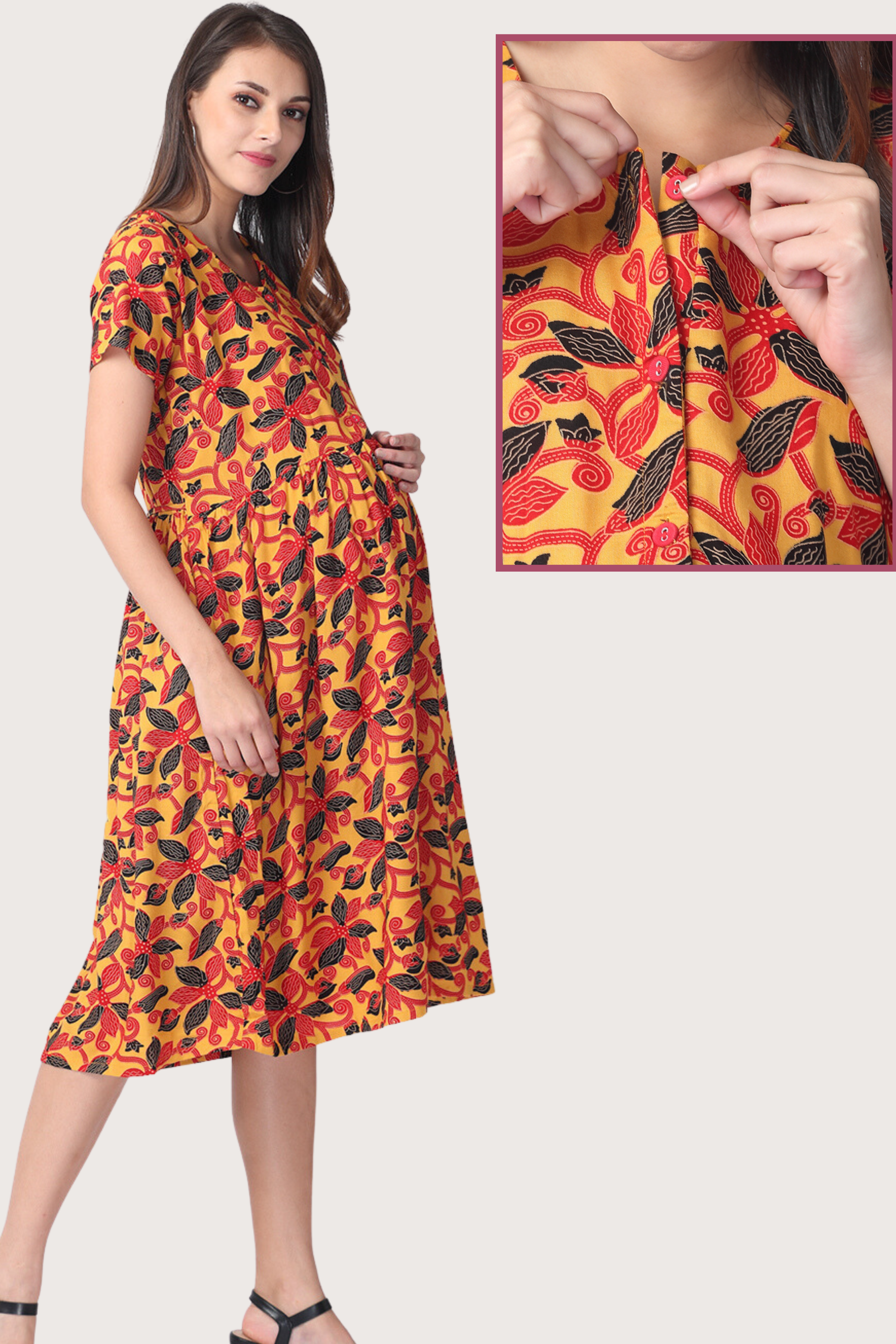 Unbranded Maternity Nursing Dress Summer Half Sleeve Clothes India | Ubuy