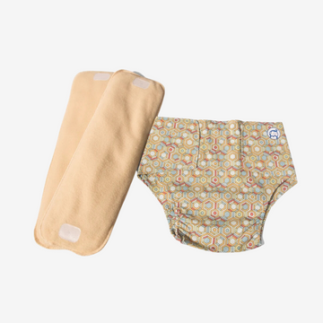 Infant Reusable Diapers | Honeycomb | Velcro Closure | With 2 Diaper Pads Free