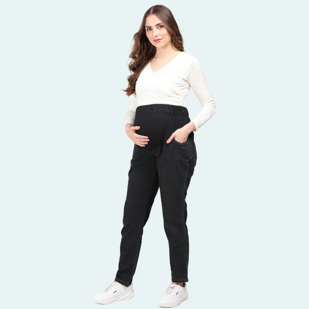 7/8 Jeans for Maternity, Seamless Belly Band, Dave Seamless by ENVIE DE  FRAISE - black, Maternity