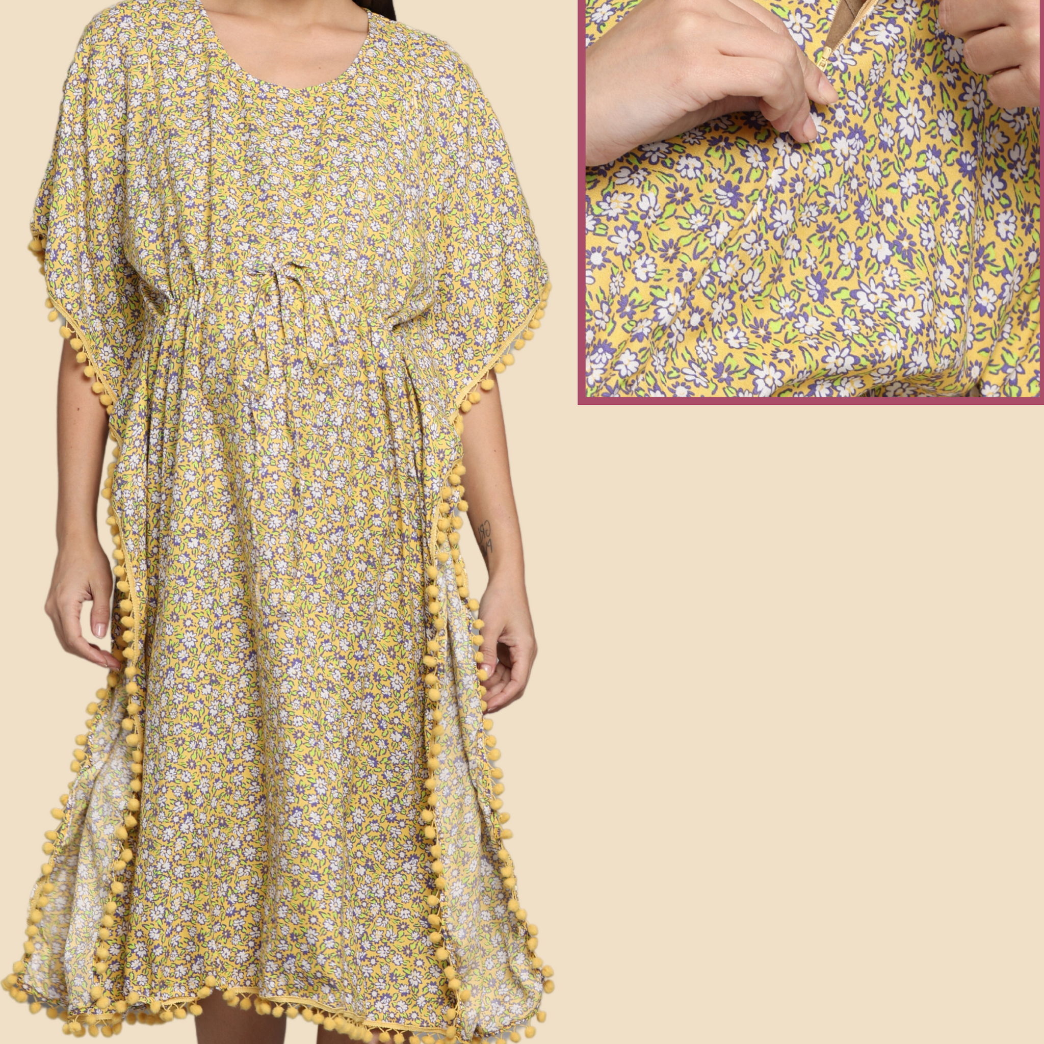 Yellow-Kaftan Dress
